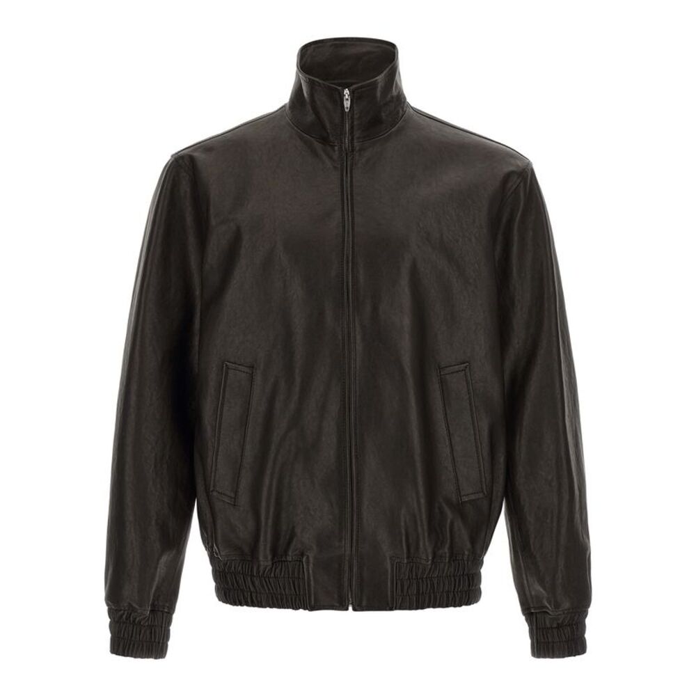 Valentino Garavani Black Calfskin Leather Men's Jacket
